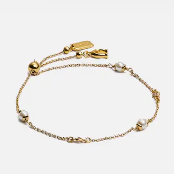 COACH Classic Crystal Pearl Slider Bracelet - Picture 6 of 6